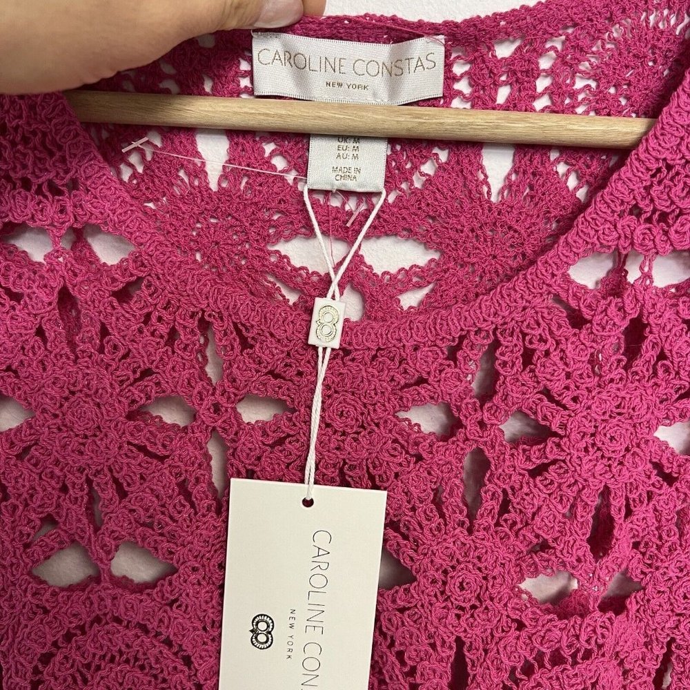 Caroline Constas Pink Crochet Top and Skirt Set - Picture 7 of 12